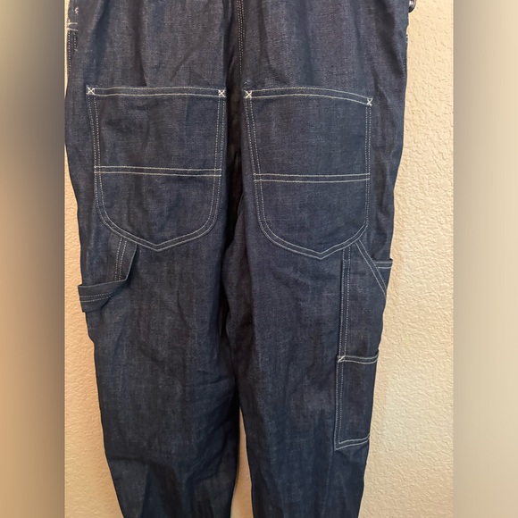NWOT Lee x H&M Raw Denim Overall Dungaree Blue Men's size S - Picture 7 of 10